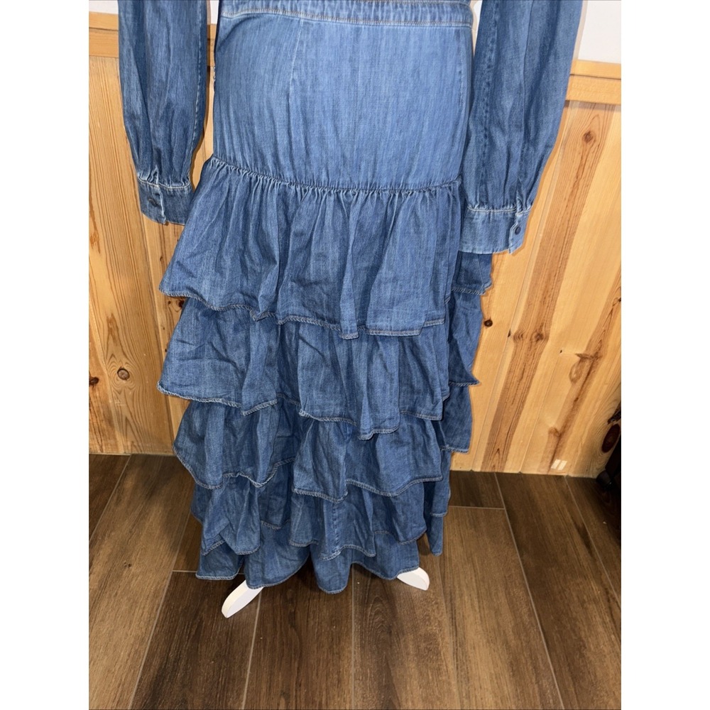 Designer Couture Collab Jacob Cohen Matthew Adam's Dolan Denim Maxi Dress Italy - Picture 9 of 13